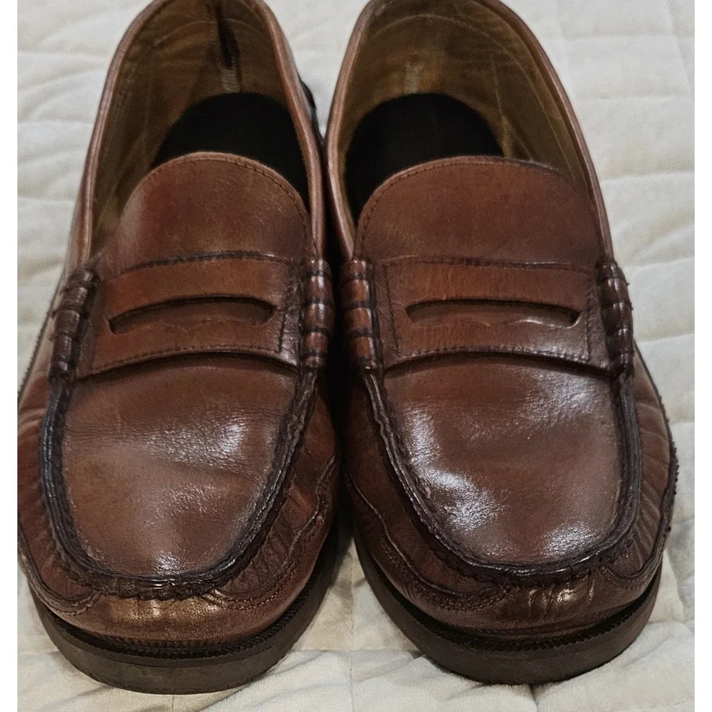 Mephisto Spinnaker Cap Vert Penny Loafer Boat Shoes Men's Size 8 Brown Leather